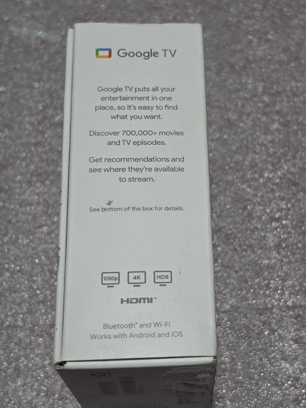 Google Chromecast TV 4K Streaming Device GA01919-US
