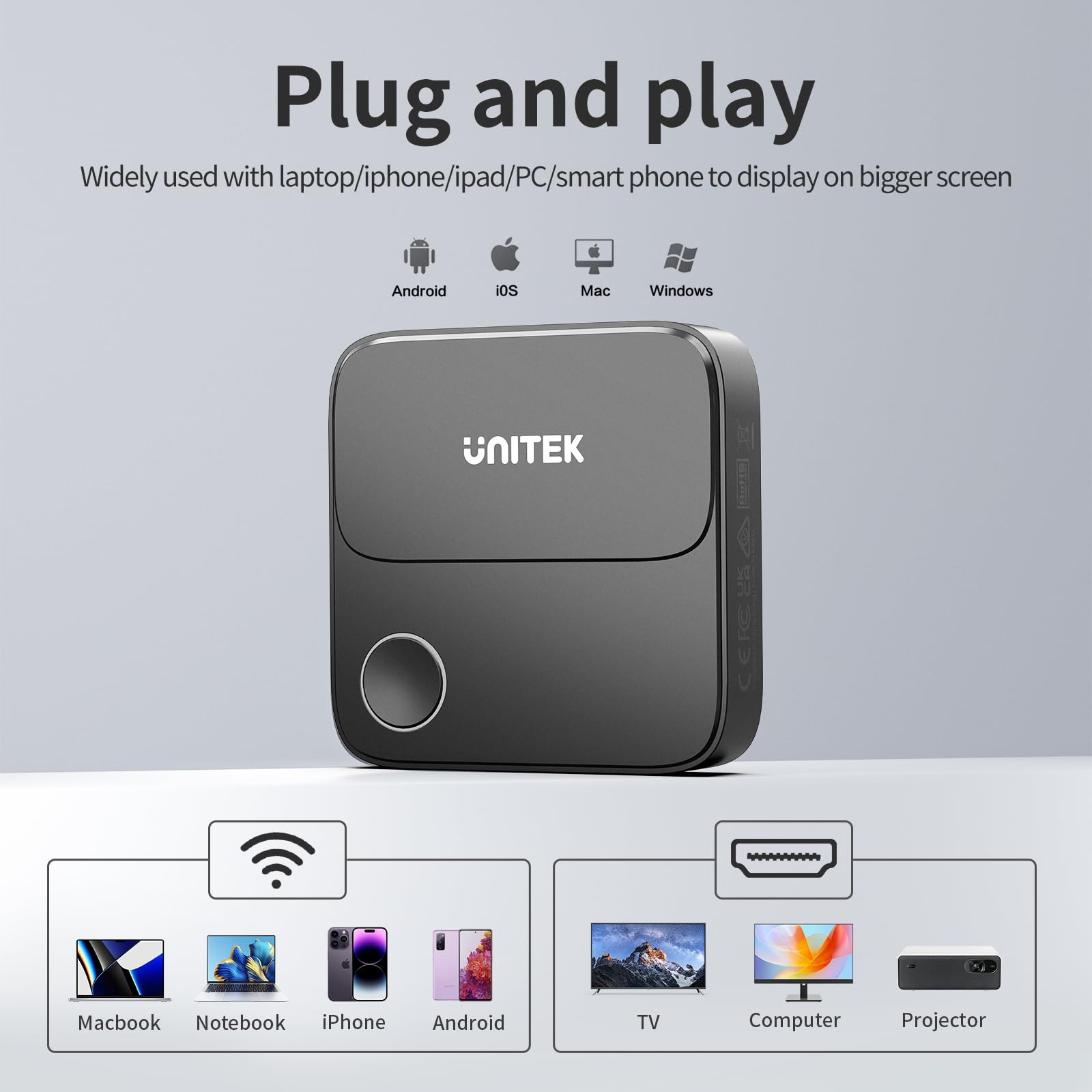 Hdmi Wireless Display Dongle Adapter – 5G Screen Mirroring Receiver TV Castin…