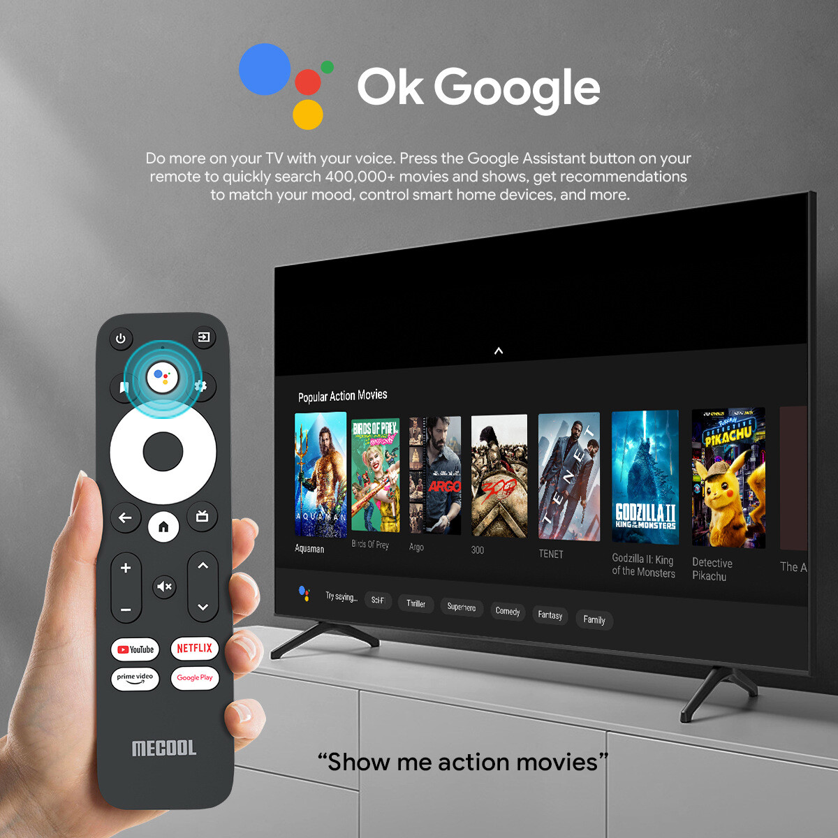 MECOOL KM2 Plus Android 11 TV Box 2G 16G S905X4-B Wifi BT5.0 HDR 4K Prime Video