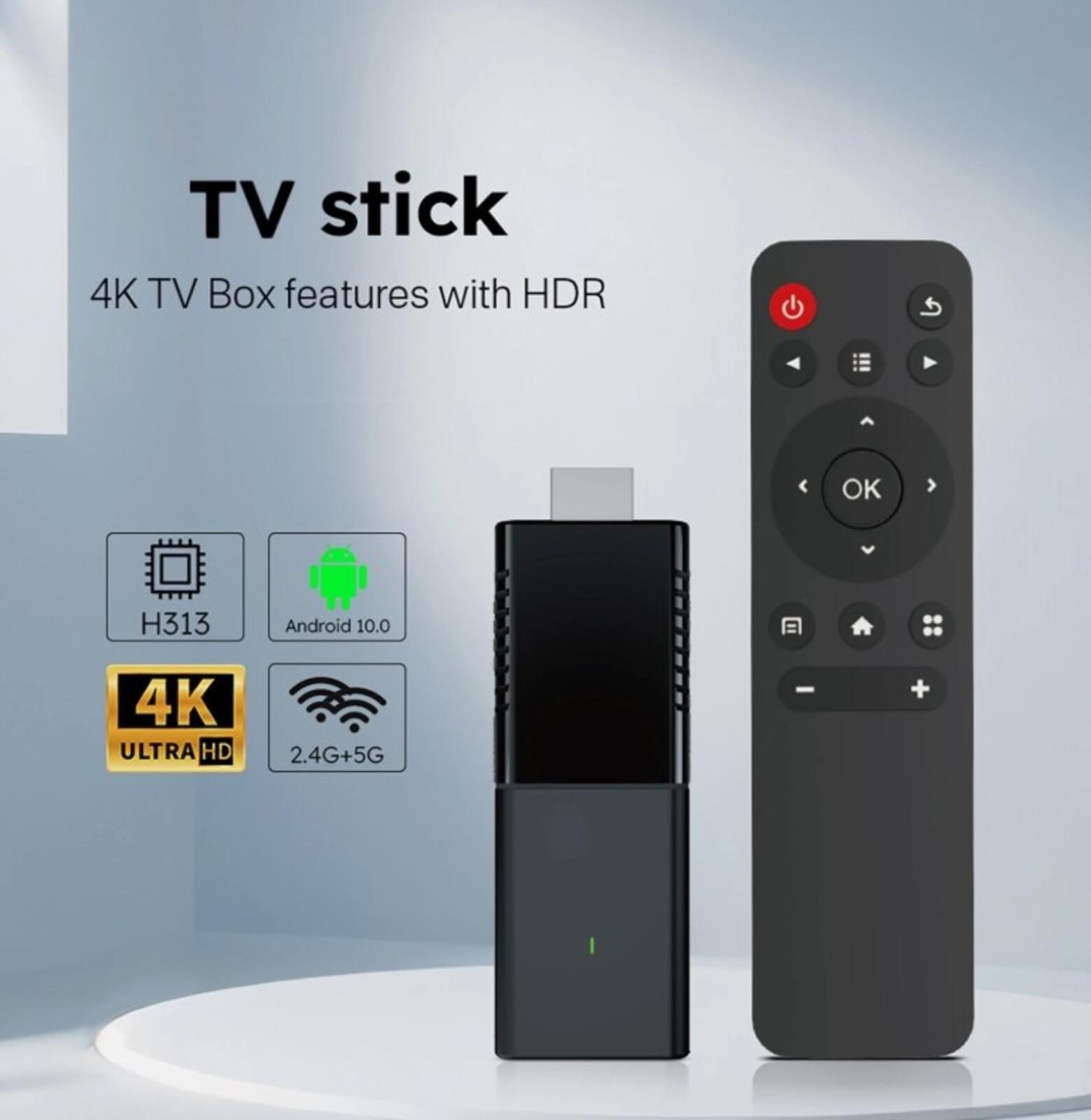 4K TV Stick Android 10 Smart Media Streamer WiFi HDMI Streaming Player Remote