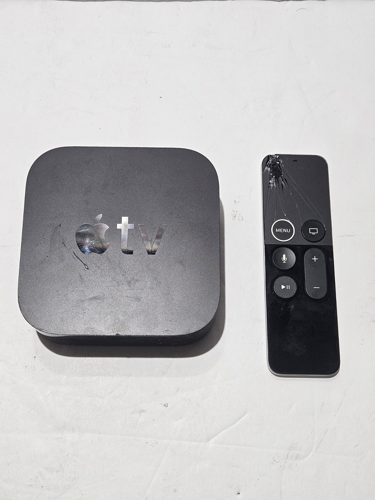 Apple TV Media Streamer – Black (Model A1842) with remote (Model A1962)