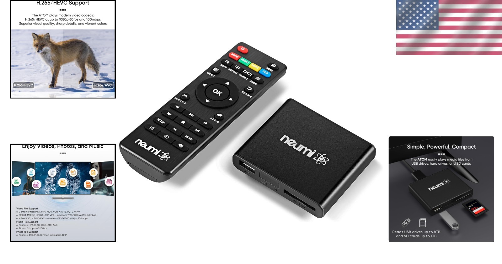 NEUMI Atom 1080P Full-HD Media Player