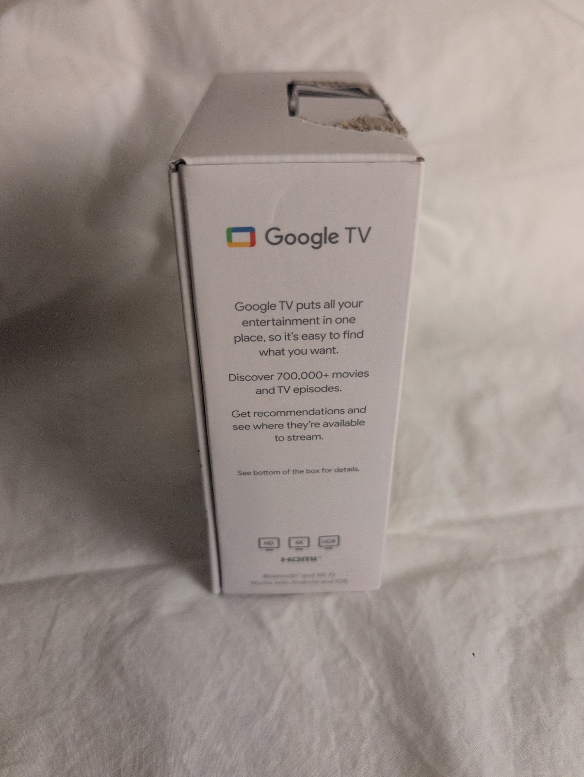Google Chromecast with Google TV (Snow) Model GA01919-US 4K UHD