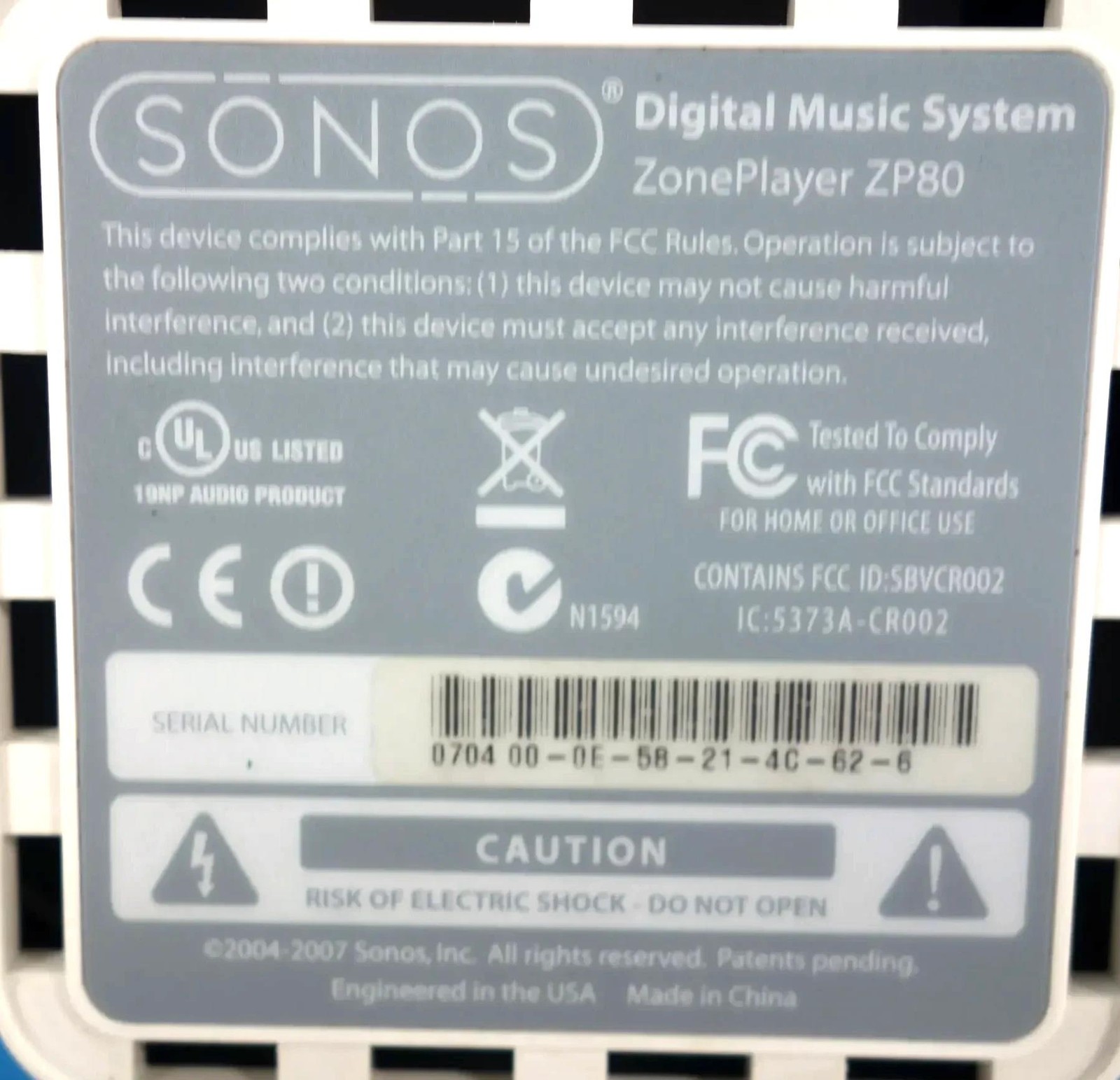 Sonos ZP80 ZonePlayer Digital Audio – Free shipping