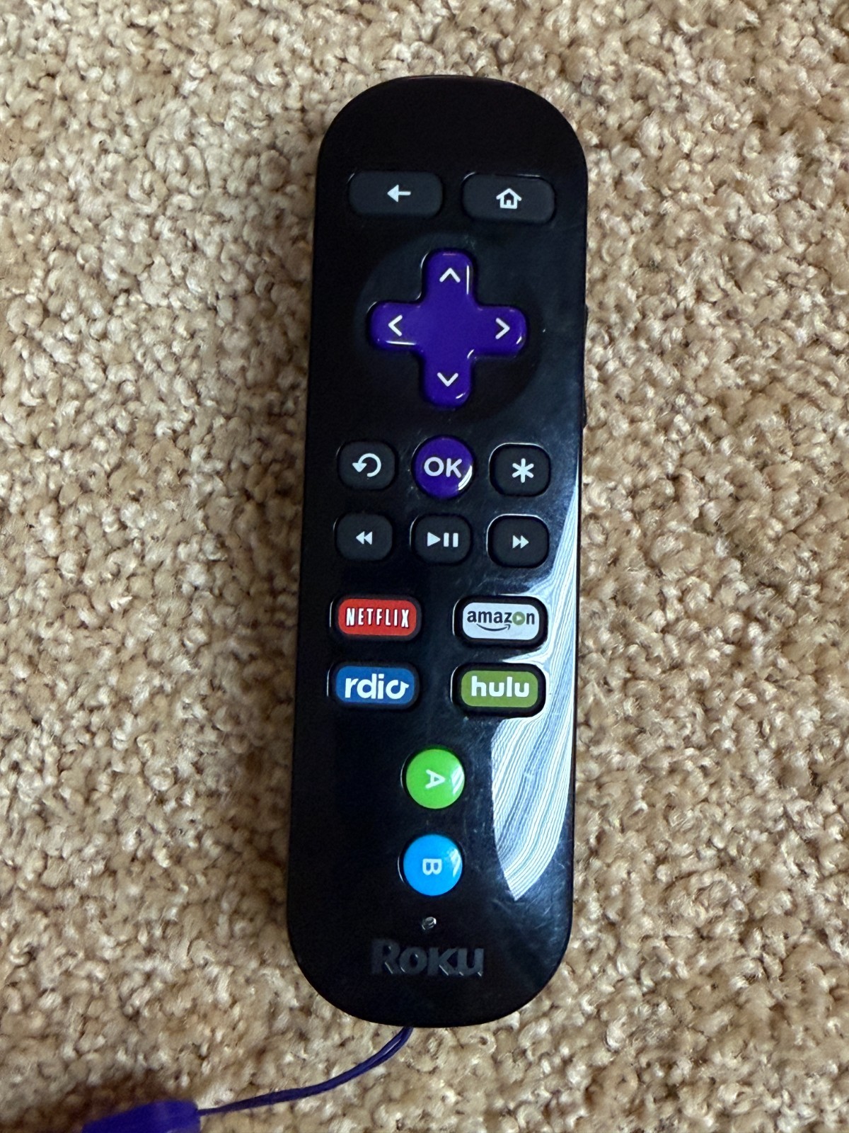 Roku 3 Streaming Player Model 4200X w/ Power Cable And Remote (Tested & Works)