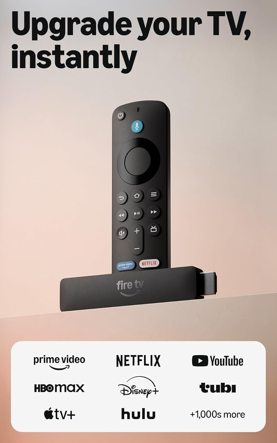 Amazon Fire TV Stick HD (Newest Model), Free & Live TV, Alexa Voice Remote, Powe