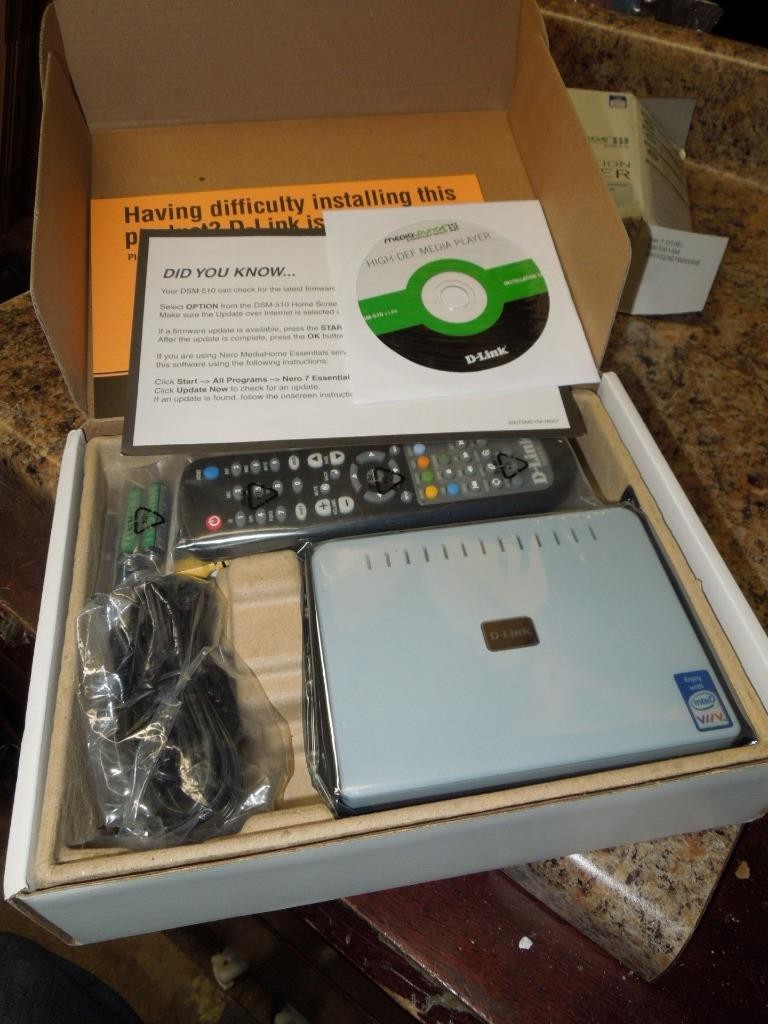 New D-Link Media Lounge High Definition Media Player Model DSM-510