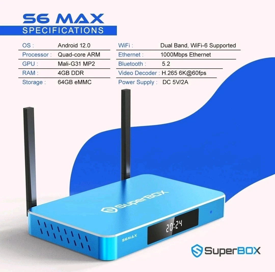 20 Units Of SUPERBOX S6 MAX Streaming Media Player – Full Case