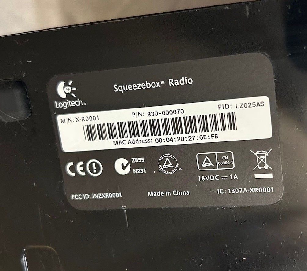 Logitech X-R0001 Black Wi Fi Squeezebox Internet Smart Radio Music Streamer