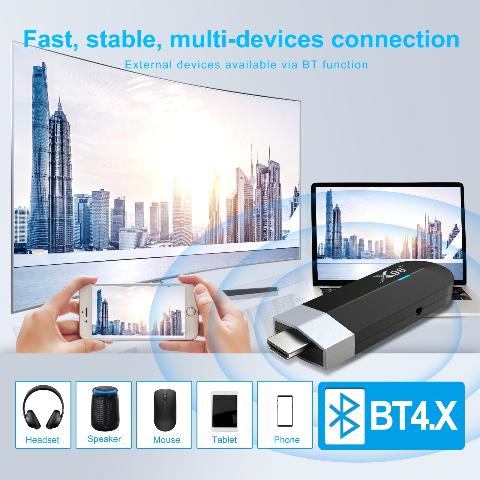 10pcs/lot dhl free X98 S500 Android 11 TV Stick Amlogic S905Y4 Smart TV Box