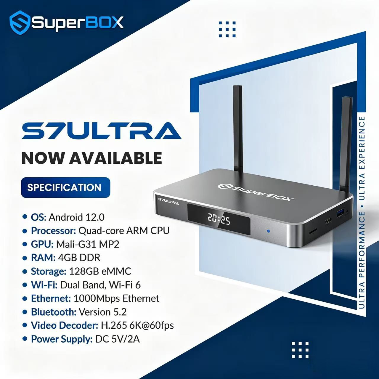 SuperBox S7 Ultra 128GB 6K TV Box w/ Backlit Remote – Authorized Dealer