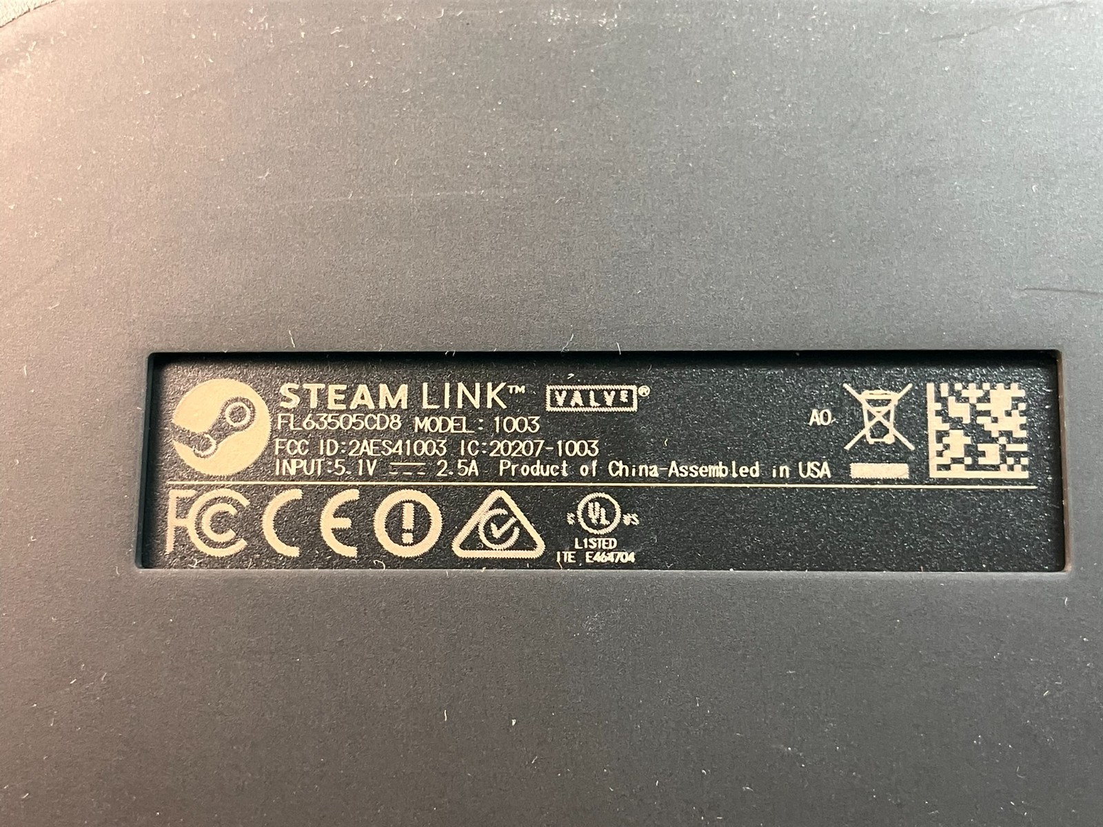 Valve Steam Link Digital Media Streaming Player Gaming Model 1003 RED Color RARE