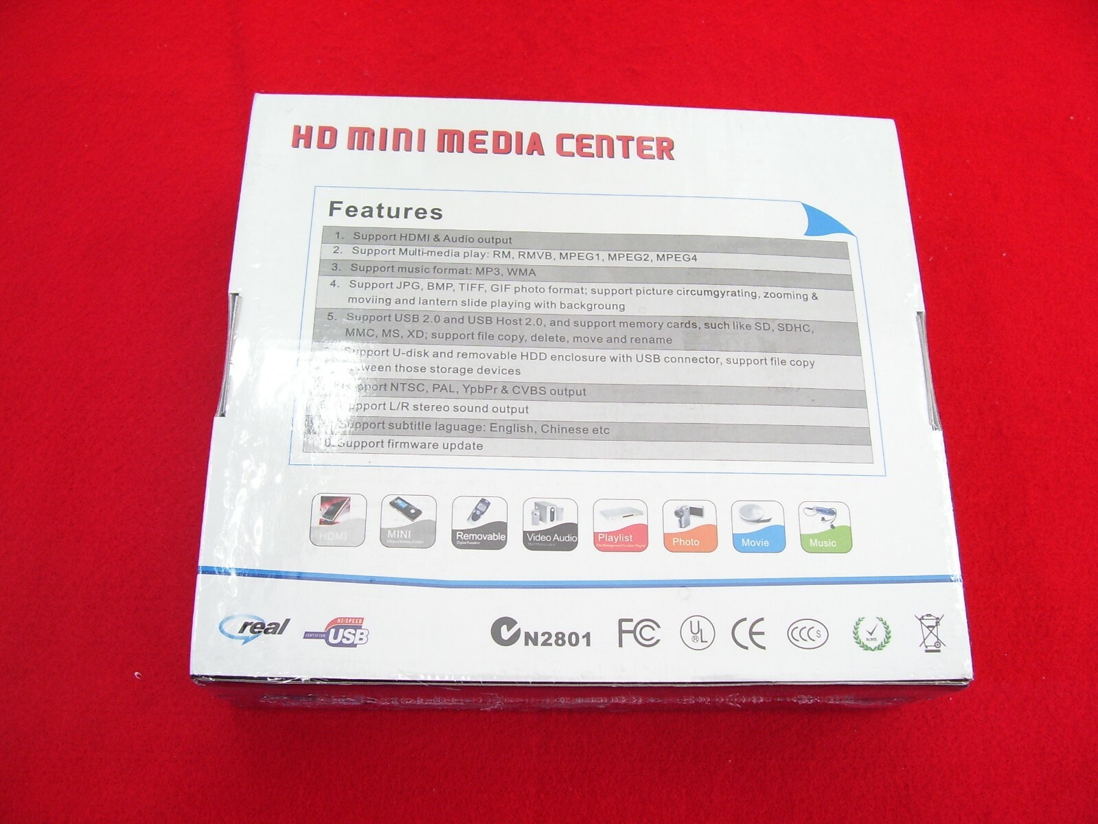 RITMO MP-9838 HD MINI MULTI MEDIA CENTER PLAYER BOX USB HDMI VIDEO PHOTO MMC MP3