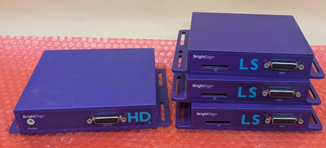 BrightSign LOT 3x LS Digital Media Player LS422 & 1x HD2 HD222 ~ NO AC Adapters