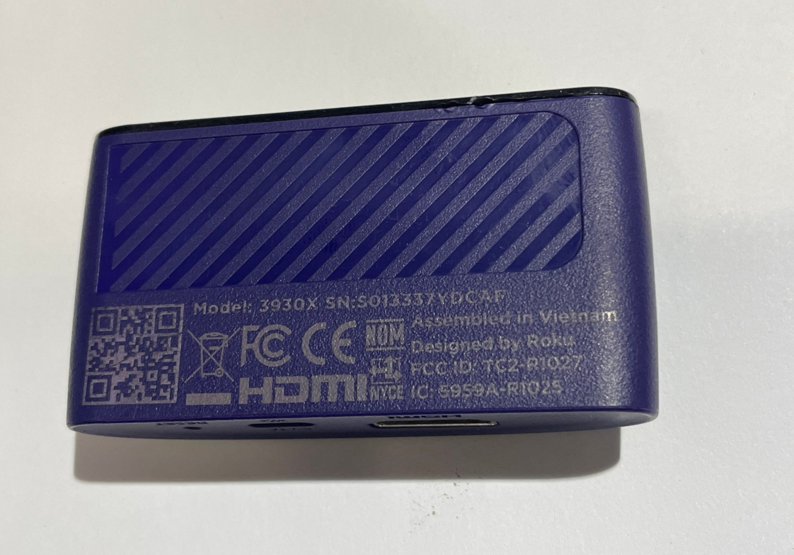 Roku Express HD Media Streamer With all Accessories – Purple NO Box