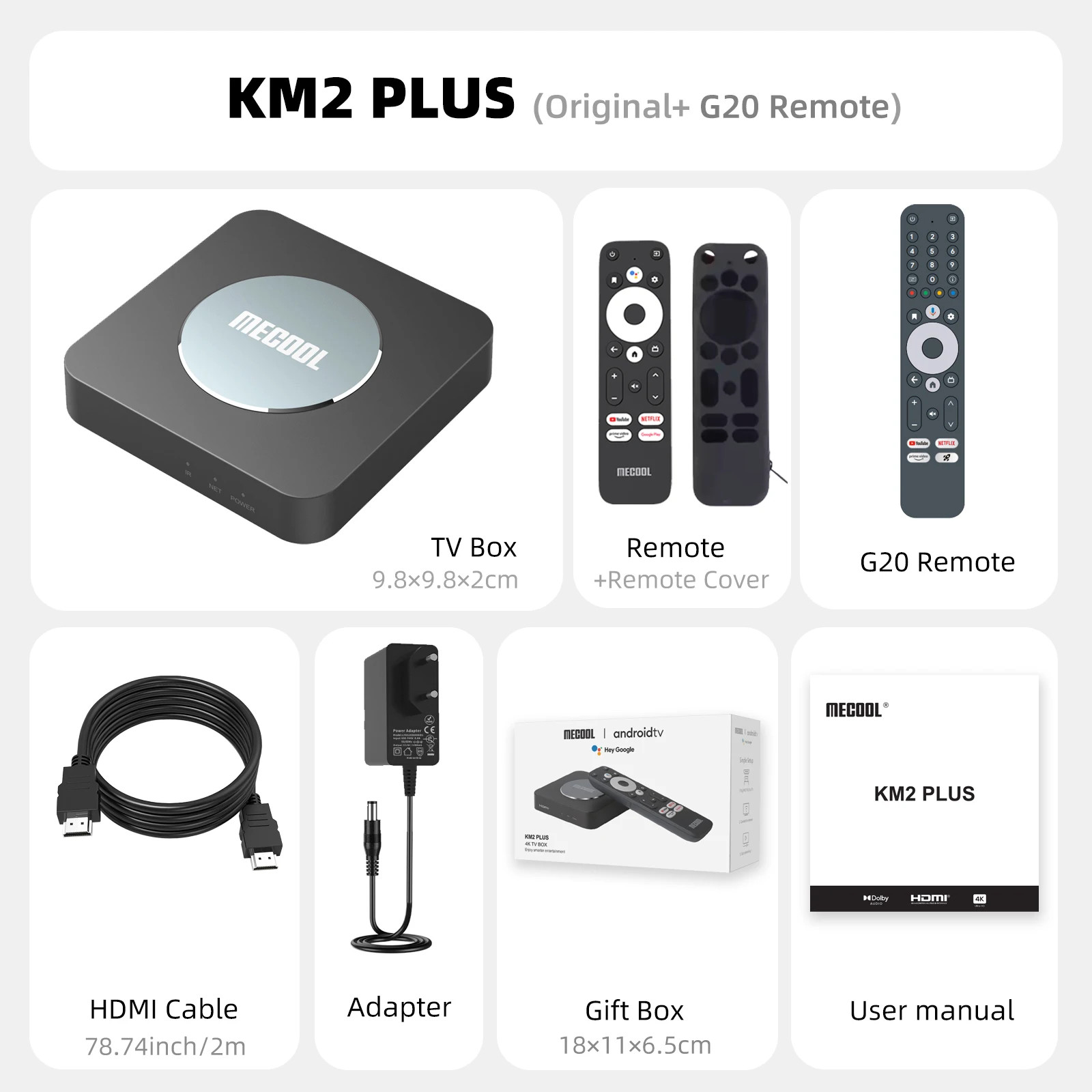 MECOOL KM2 Plus Android TV Box 4K Amlogic S905X4 2GB DDR4 WiFi Streaming