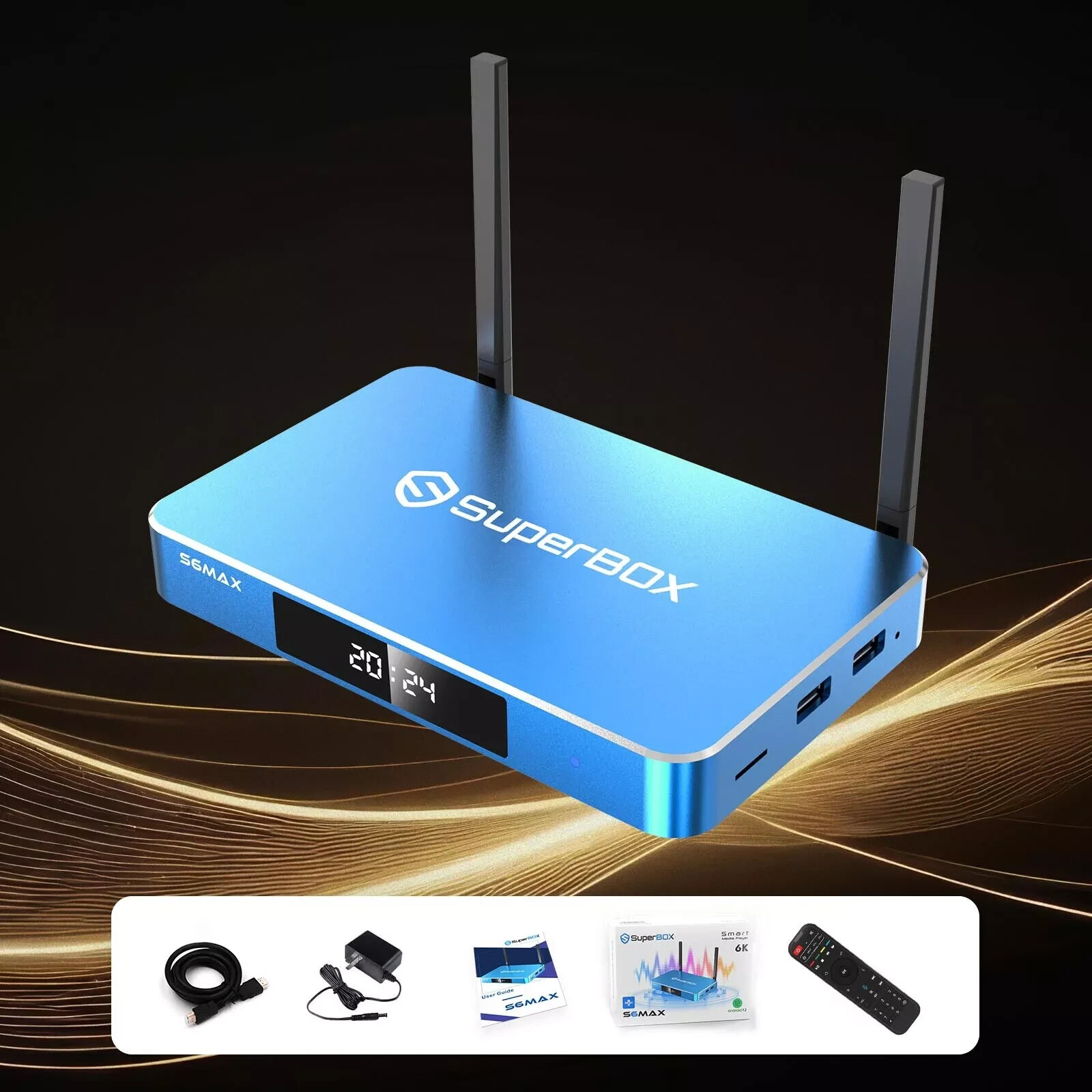 Official SuperBox S6 Max + 2026 Model Smart Android 14 TV Box Dual WiFi 6E