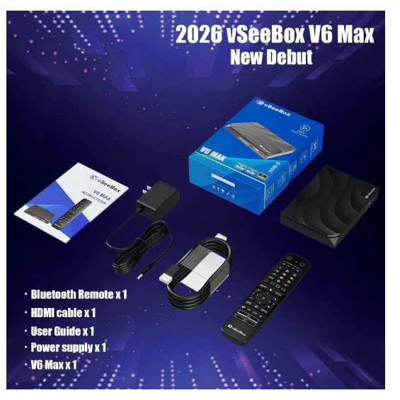 New vSeeBox V6 Max 8K Streaming Android TV Box Voice Control WiFi6