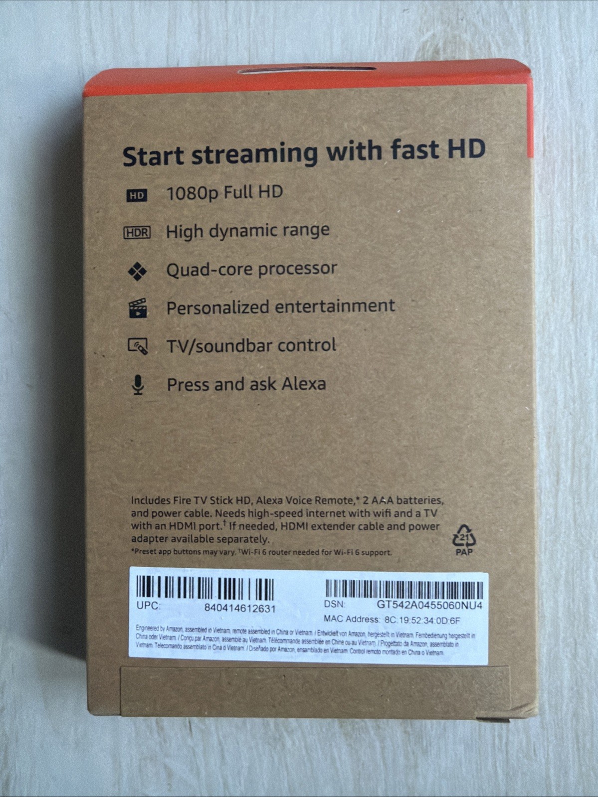 Amazon Fire TV Stick HD 2026, Wi-Fi 6 Full HD Streaming Device with Alexa Remote