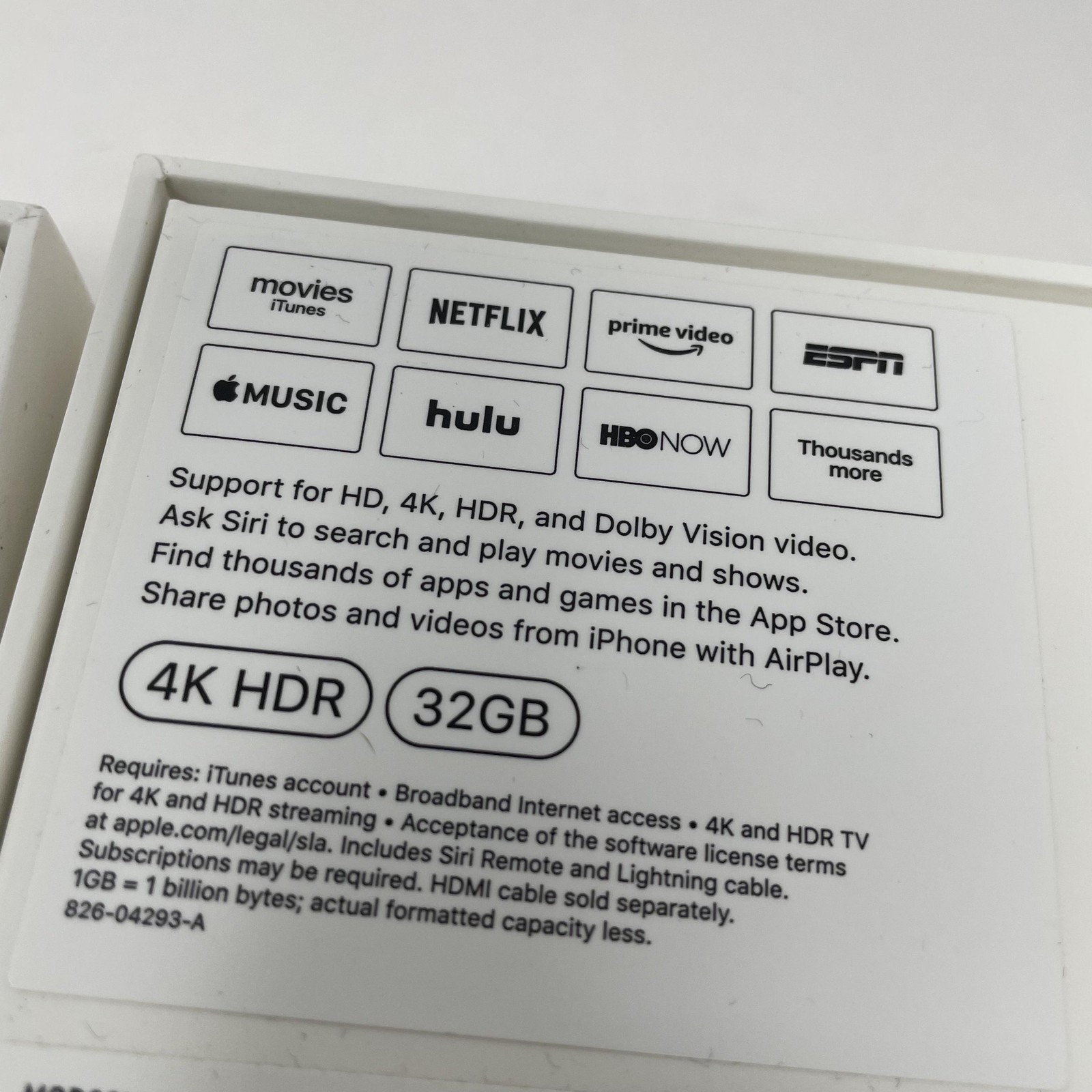 Lot 2 Apple TV 4K 32GB HD Digital Media Streamer Black MQD22LL/A Boxes Only