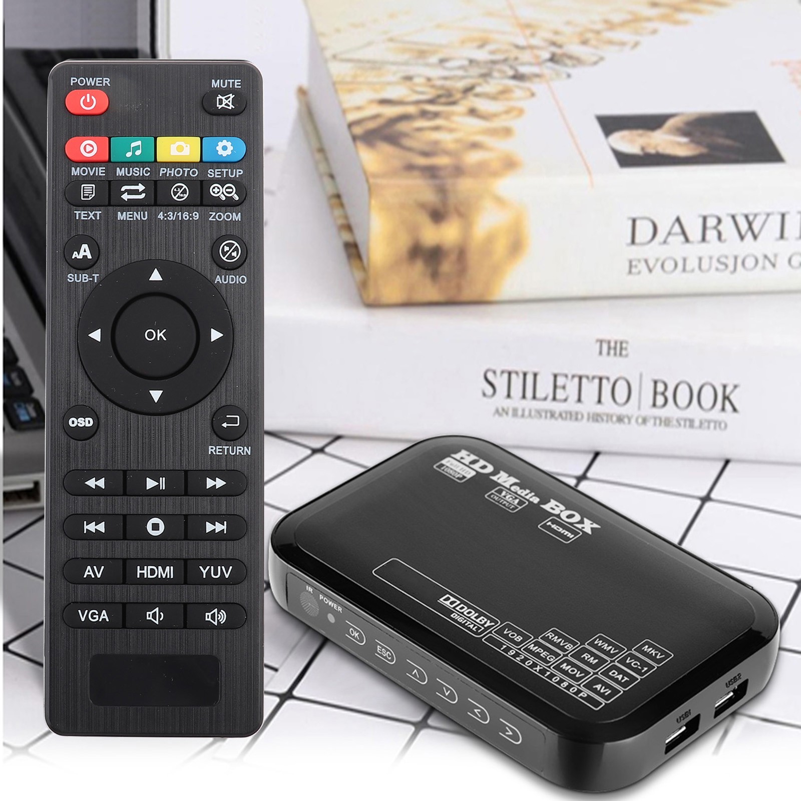 Mini HD 1080P Media Player Box Compact Design For Movies