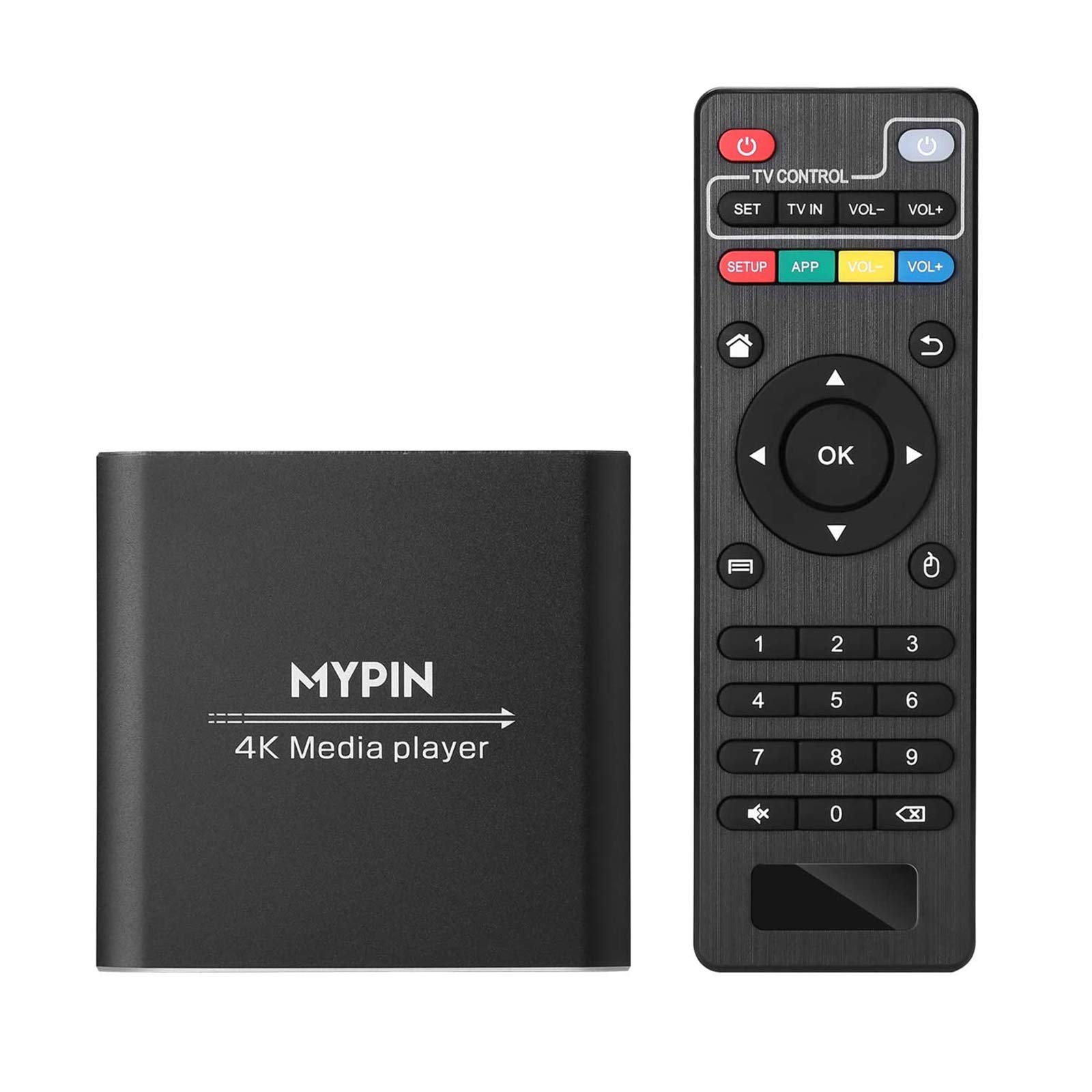 4K Media Player with Remote Control, Digital MP4 Player for 8TB HDD/USB Drive…