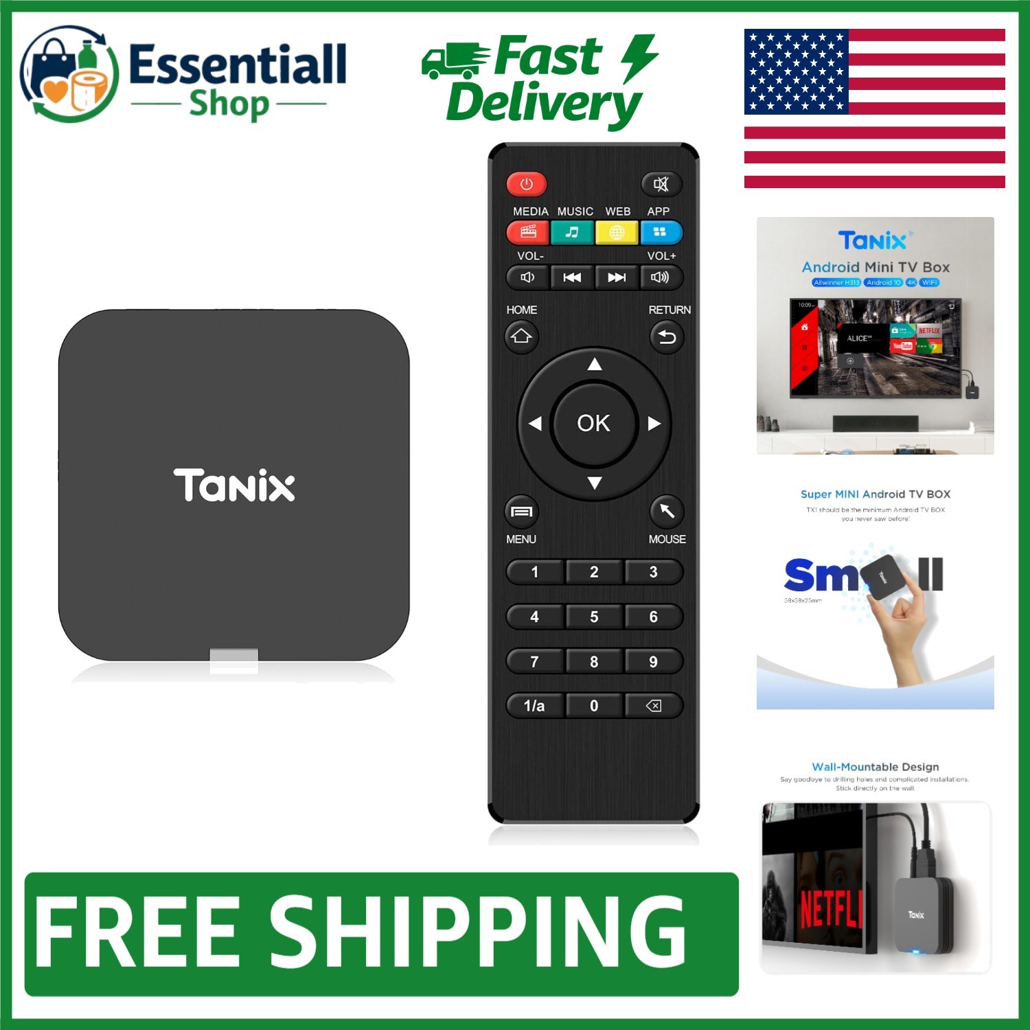 Effortless 4K Streaming with Android 10.0 Mini TV Box – 2GB RAM Supported