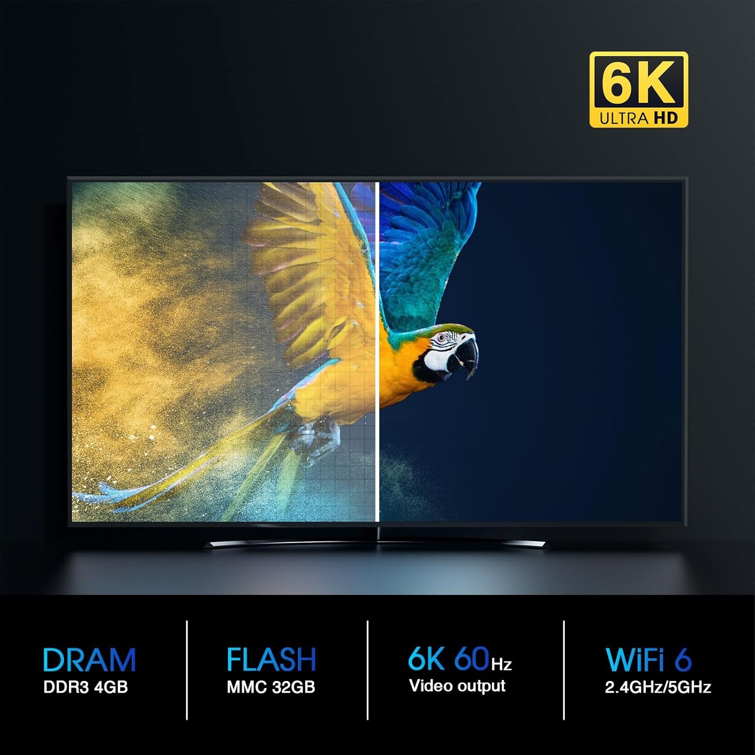 We2uSat K3 Pro Smart Media Player,4GB RAM+32GB ROM,Build in WiFi