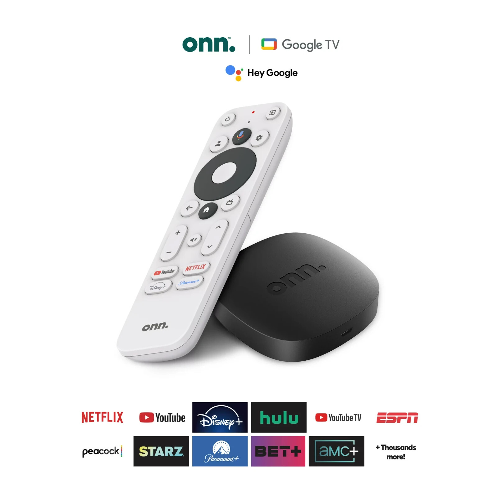 Onn. Google TV 4K Streaming Box, 4K UHD resolution. Brand NEW
