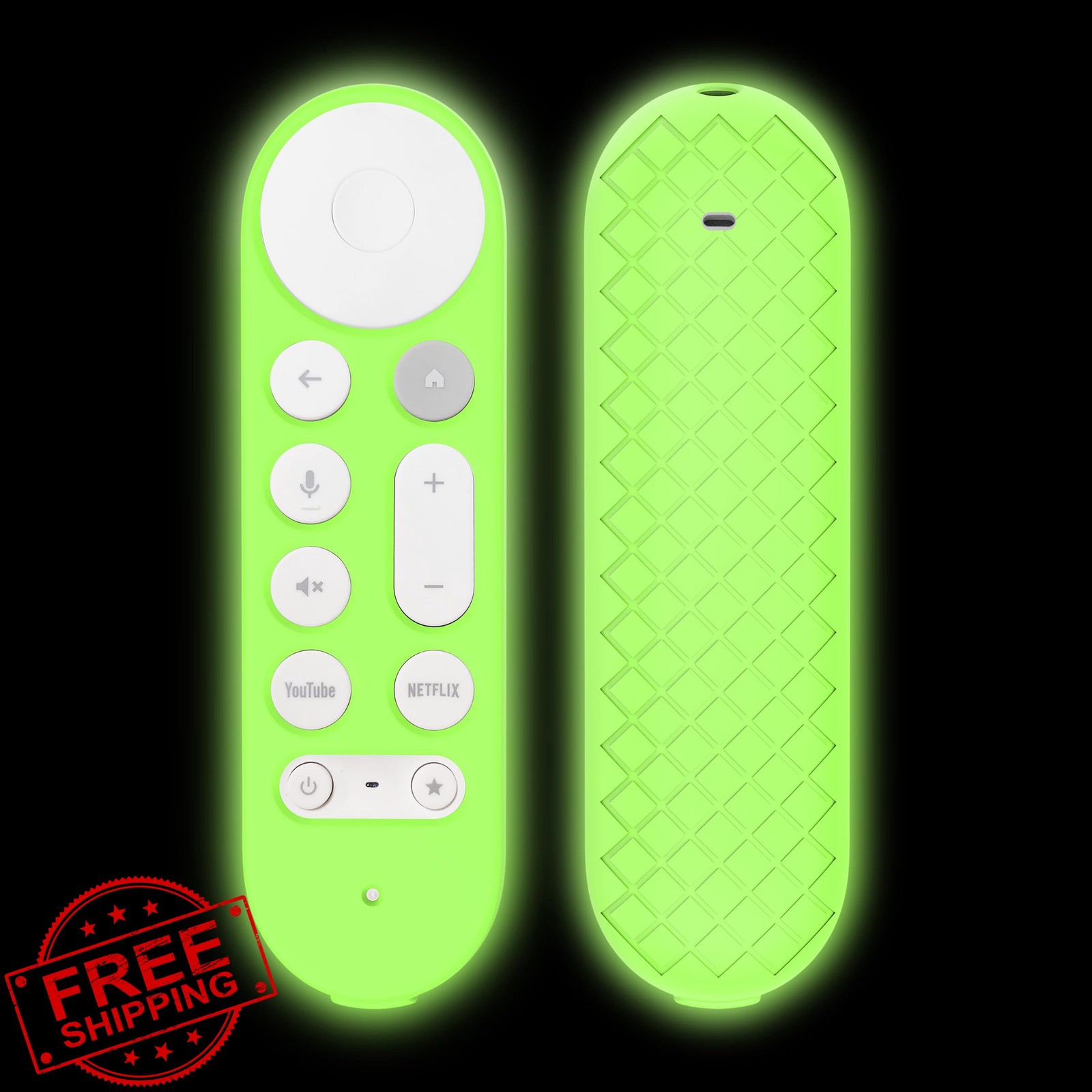 JCMOYUTY Glow Green Case Google TV Streamer 4K Remote