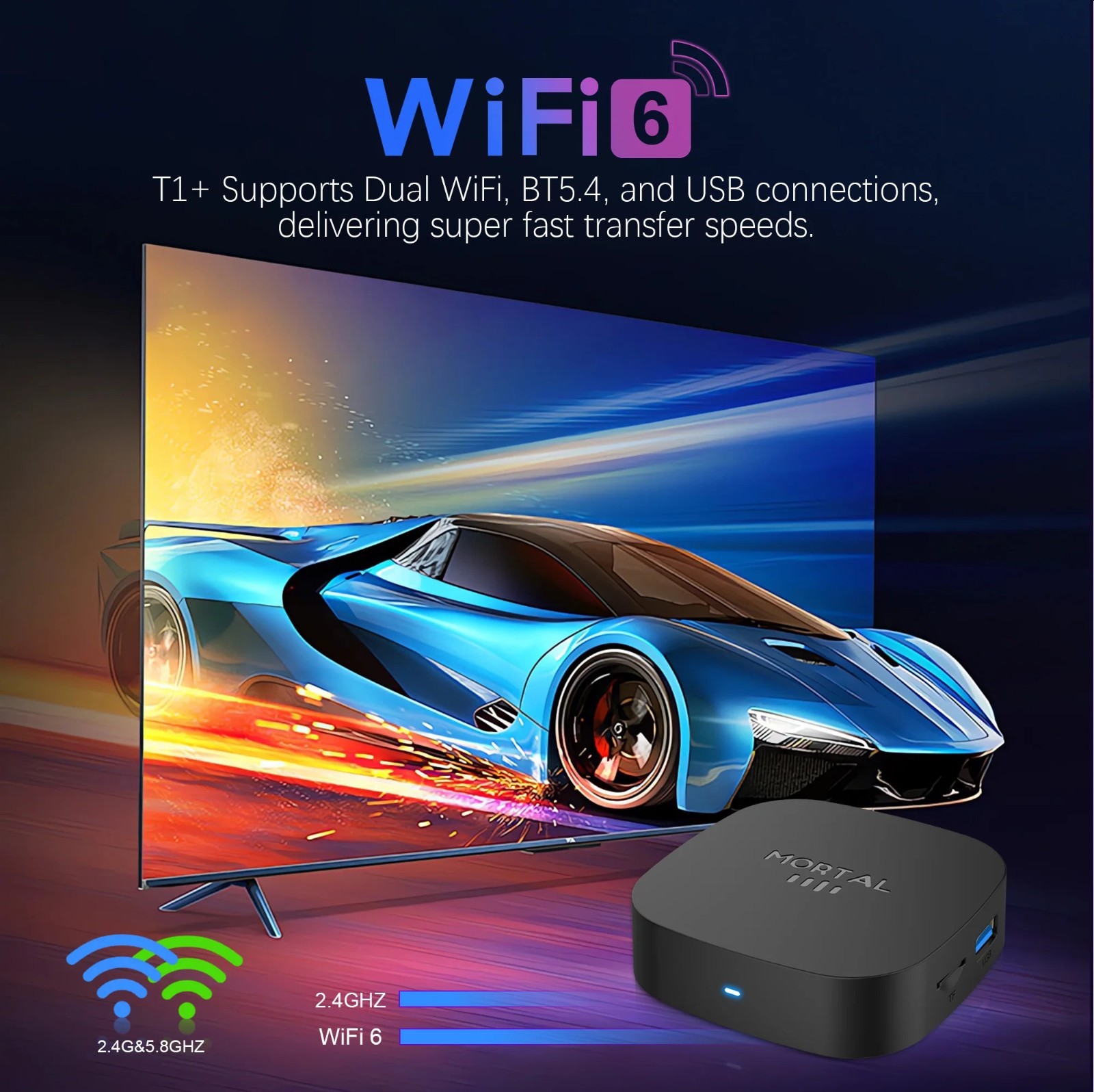 2025 New Android TV Box T1+ Rockchip RK3518 Android 16 8GB RAM 128GB ROM WiFi US