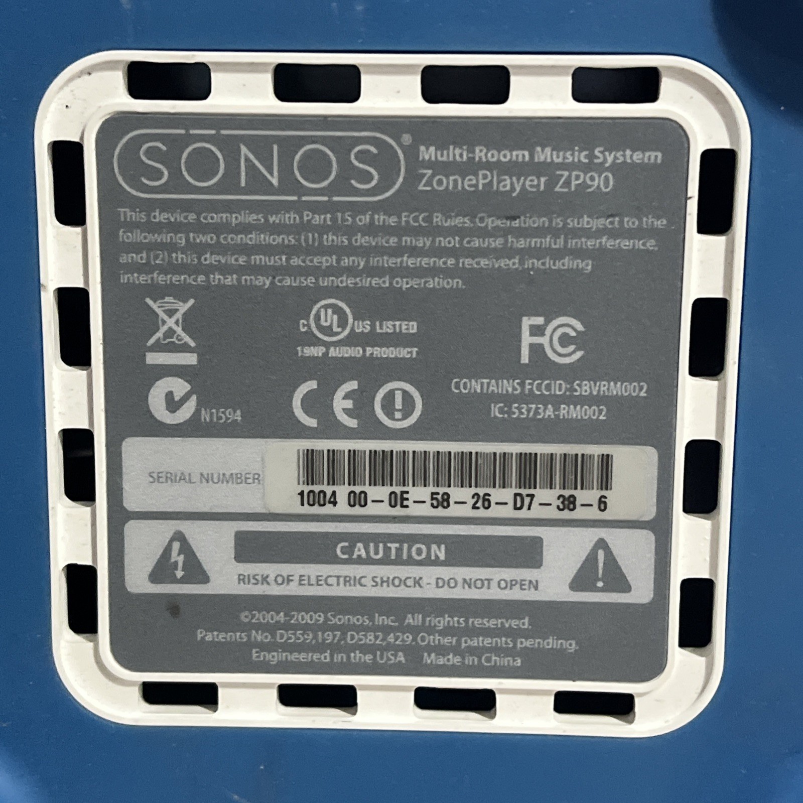 SONOS ZONEPLAYER ZP90 GEN 1