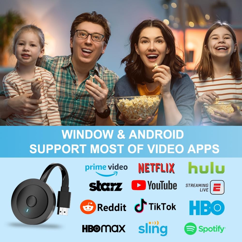 4K Wireless HDMI Adapter for iPhone, Android, Windows – Airplay, Miracast, DLNA