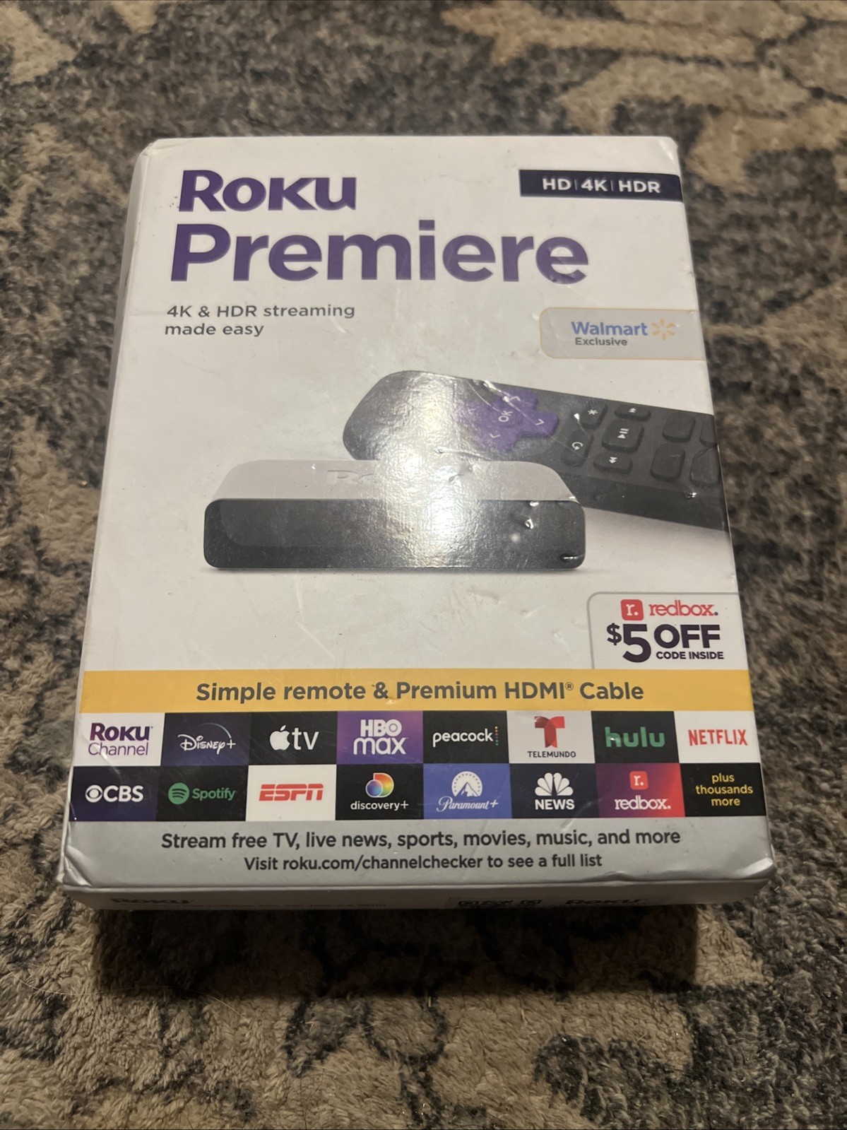 New/ Sealed Roku Premiere, HD, 4K, HDR Streaming Made Easy, 2022
