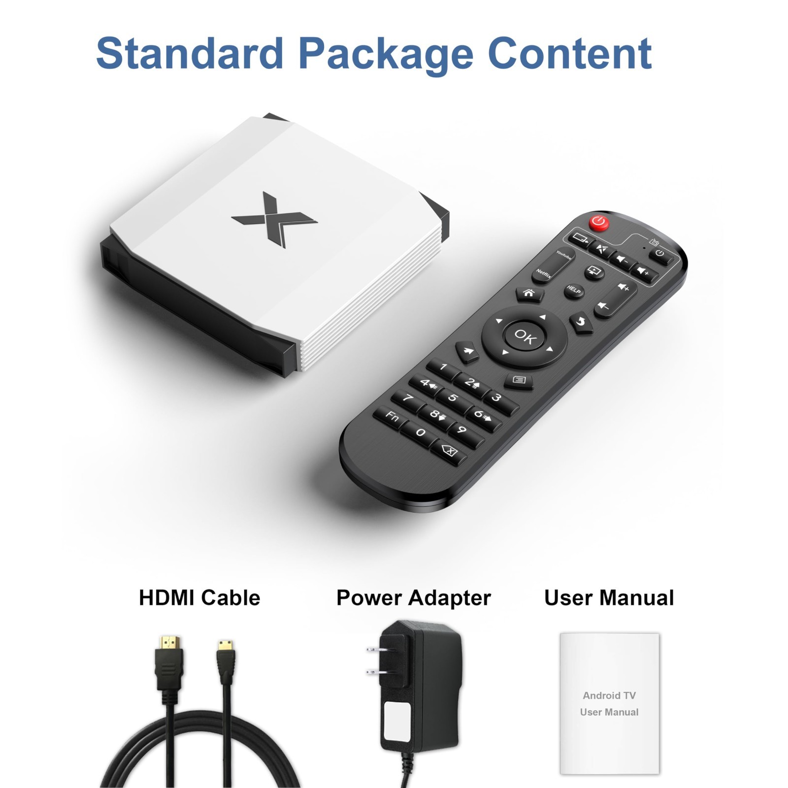 4K Ultra HD Smart Android TV Box, 4GB RAM, 32GB Storage, Quad Core, Dual WiFi, H