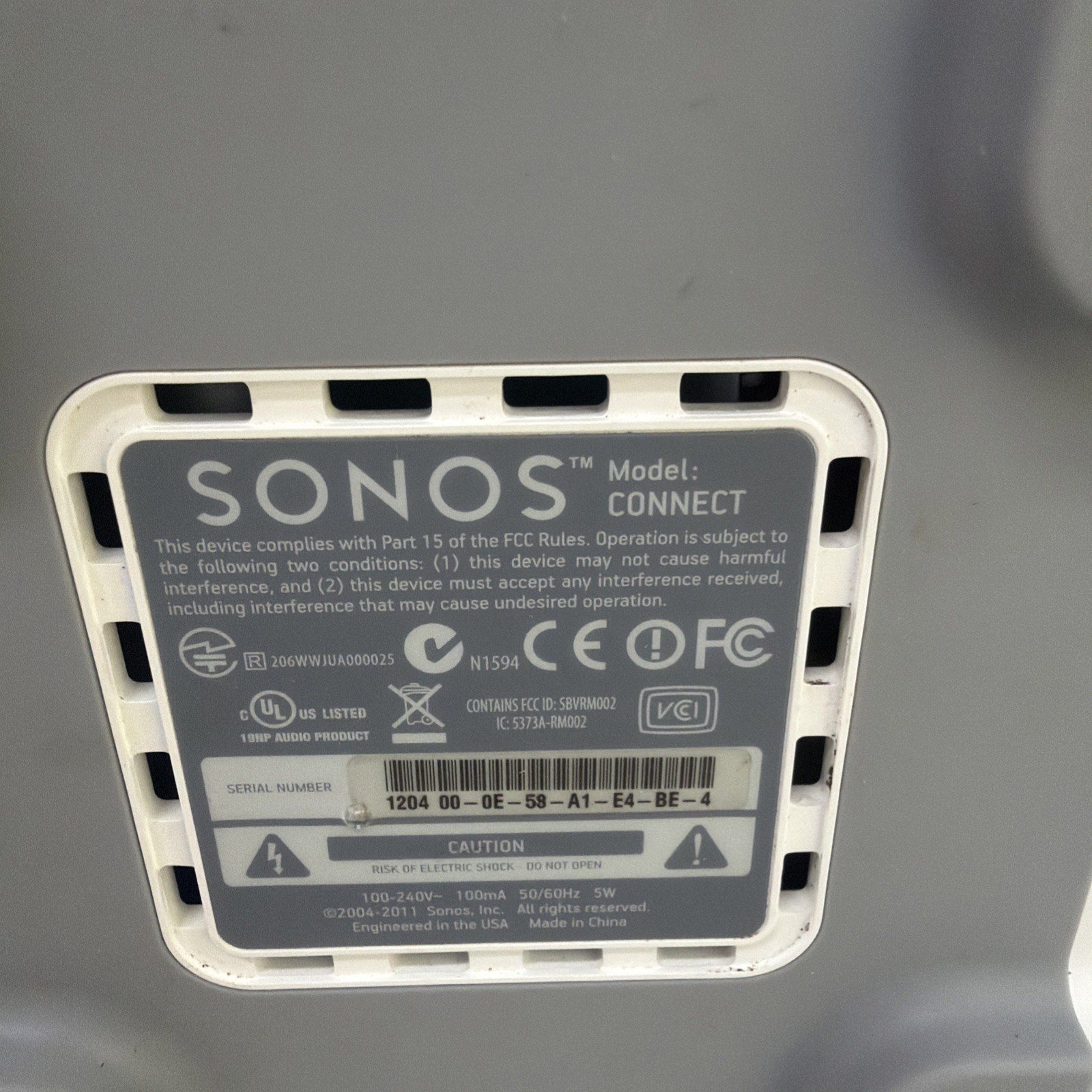 Sonos CONNECT Wireless Streaming Audio Receiver White – Gen 1