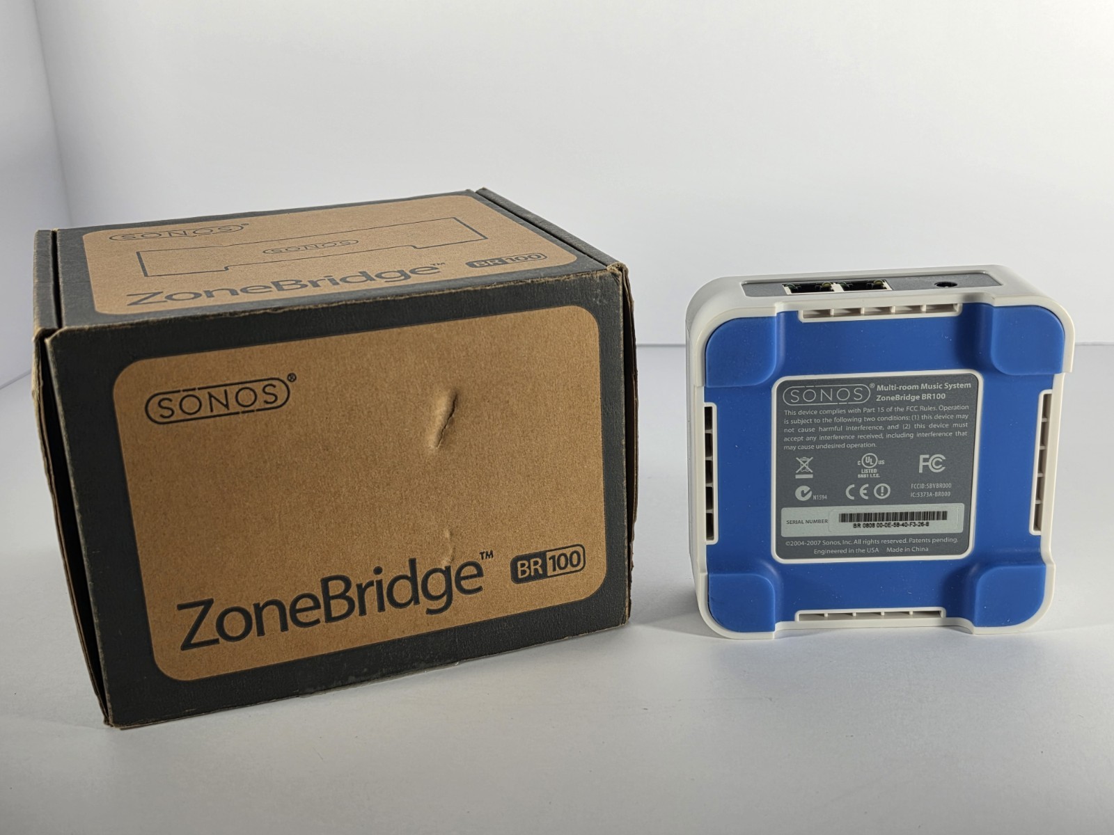 Sonos ZoneBridge BR100 Wireless Network Bridge with Power Adapter & RCA Cable EC