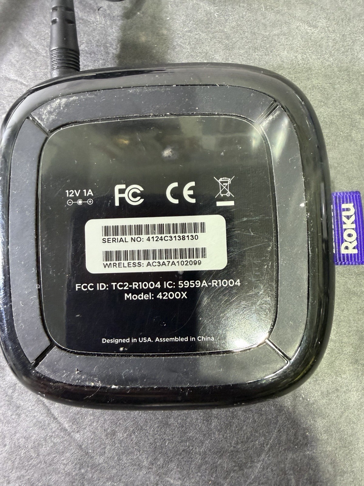 Roku 3 (3rd Generation) Media Streamer 4200X – Black w/ Power Cord & Remote