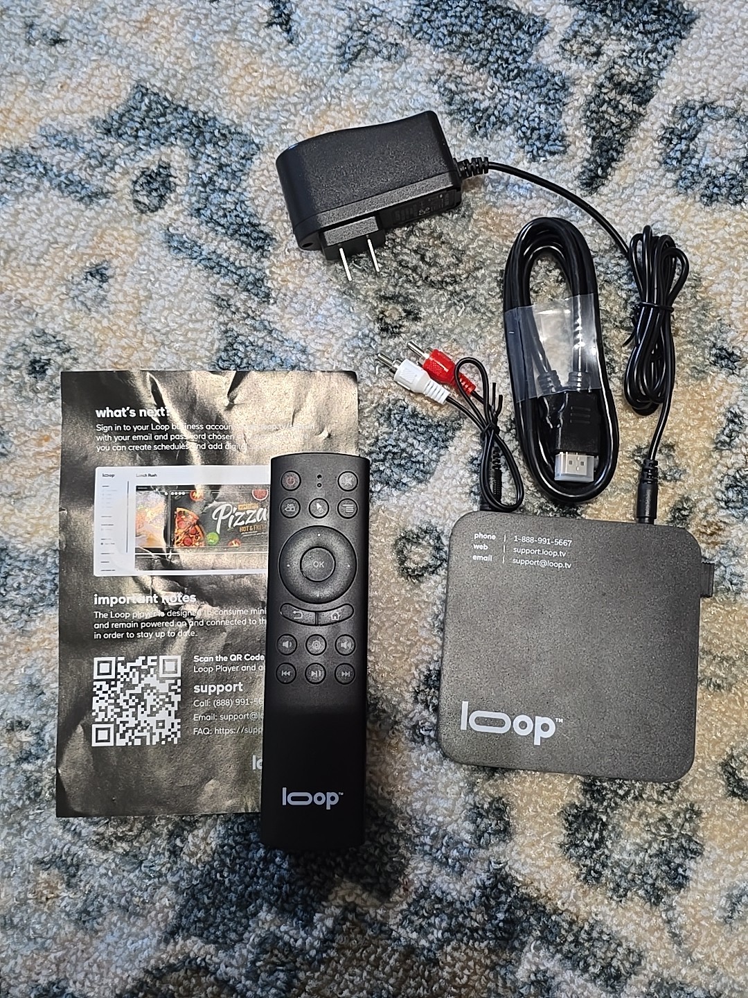 Loop.TV WiFi HDMI TV Streaming Player with Remote HDMI, Av and Power Supply