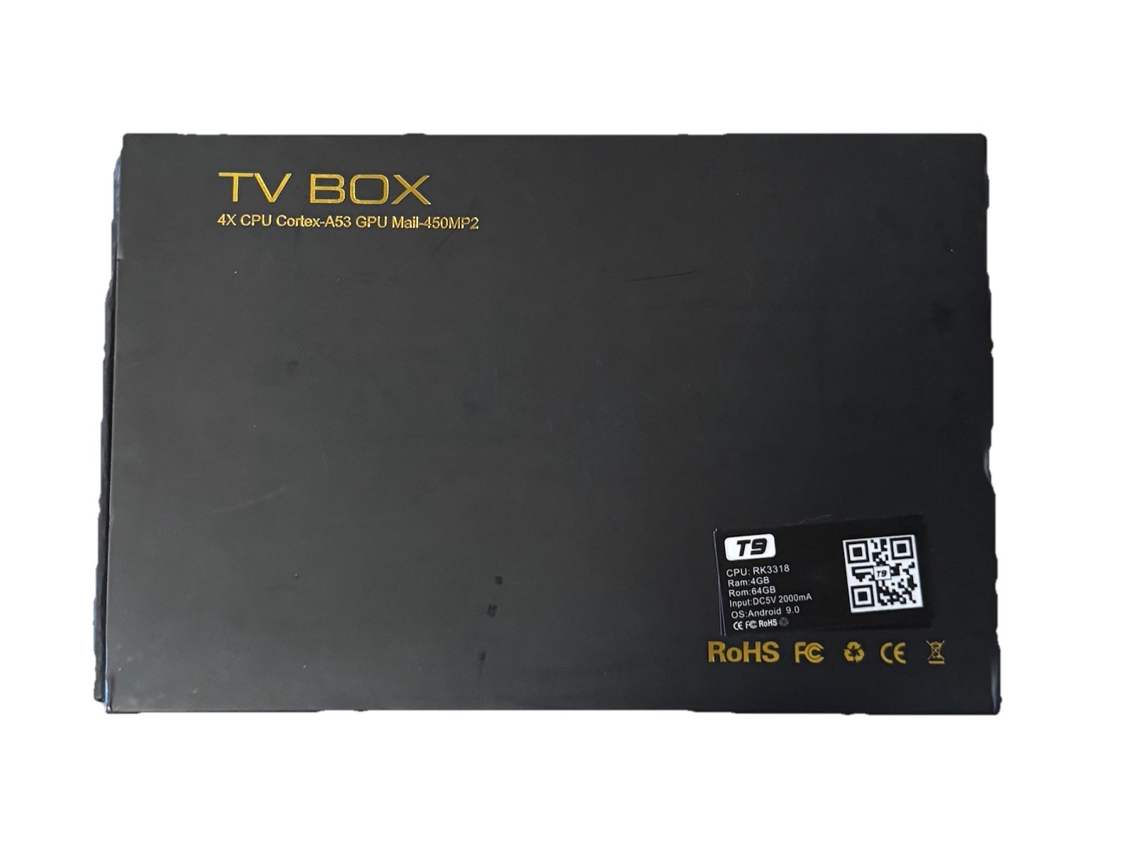T9 Android TV Box RK3318 4GB RAM 64GB 4K WiFi Mini Keyboard Remote HDMI