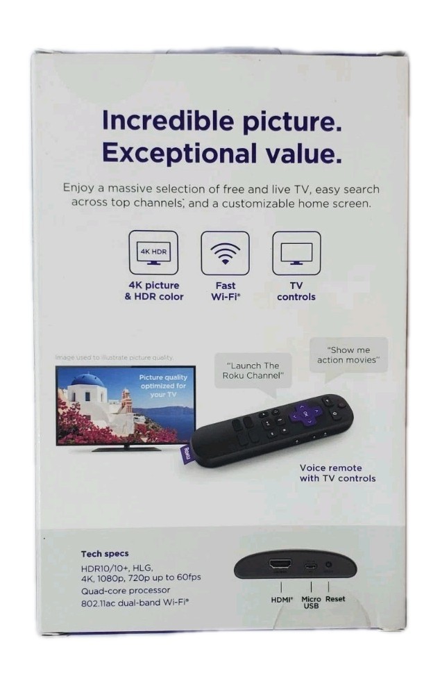 Roku Express 4K+ 3941R HD/4K/HDR Streaming Media Player New Sealed Box