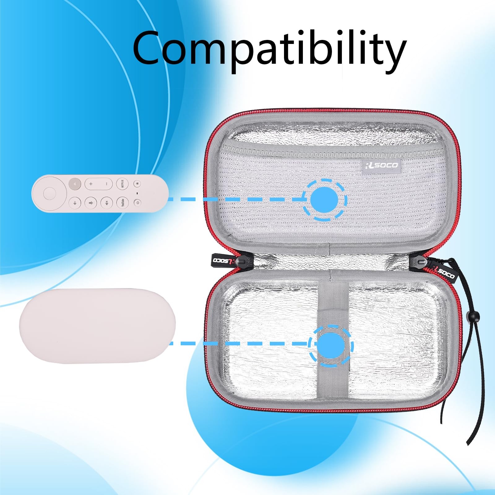 RLSOCO Hard Case for Google TV Streamer 4K | 7.2 x 4.13 x 2.72 inches, Red