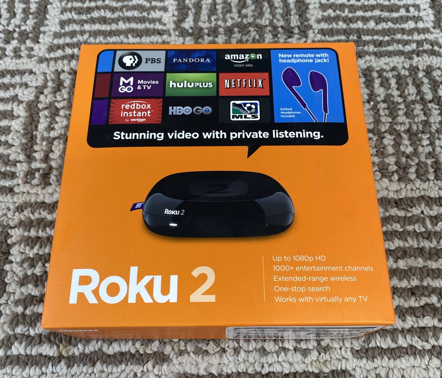 Roku 2 (3rd Generation) 2720X HD Media Streamer Black New Sealed