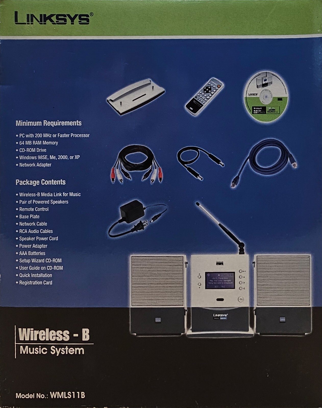 LINKSYS Wireless Music System WMLS11B Digital Media Streamer Internet Radio MP3