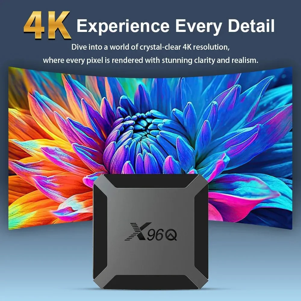 Android 10.0 Smart TV BOX H313 Quad Core TVBOX 2GB 16GB 4K 2.4G Wifi Set up Fast
