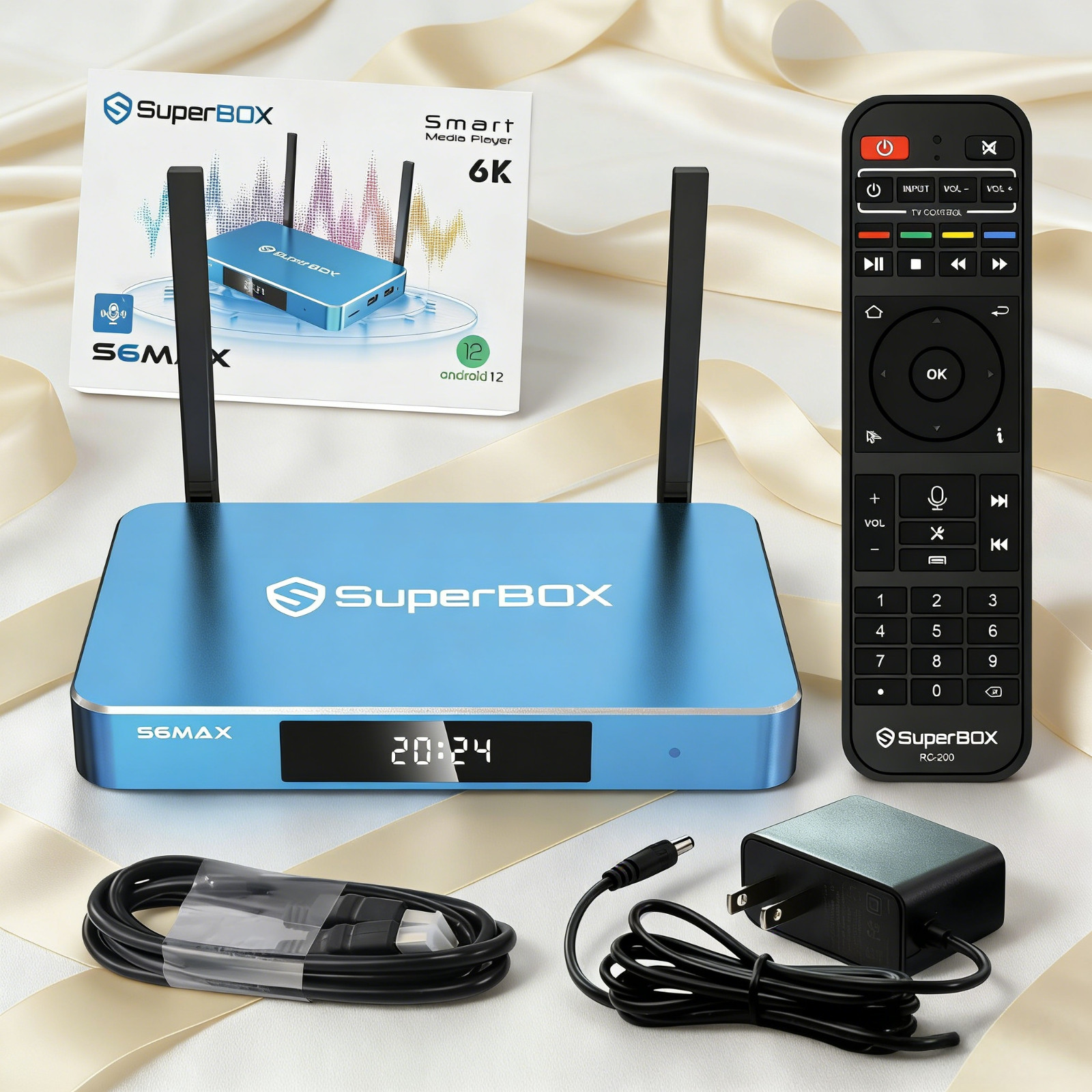 SuperBox S6 Max WiFi6 Dual Antenna TV Box 1000Mbps Ethernet 4GB 64GB 6K Android