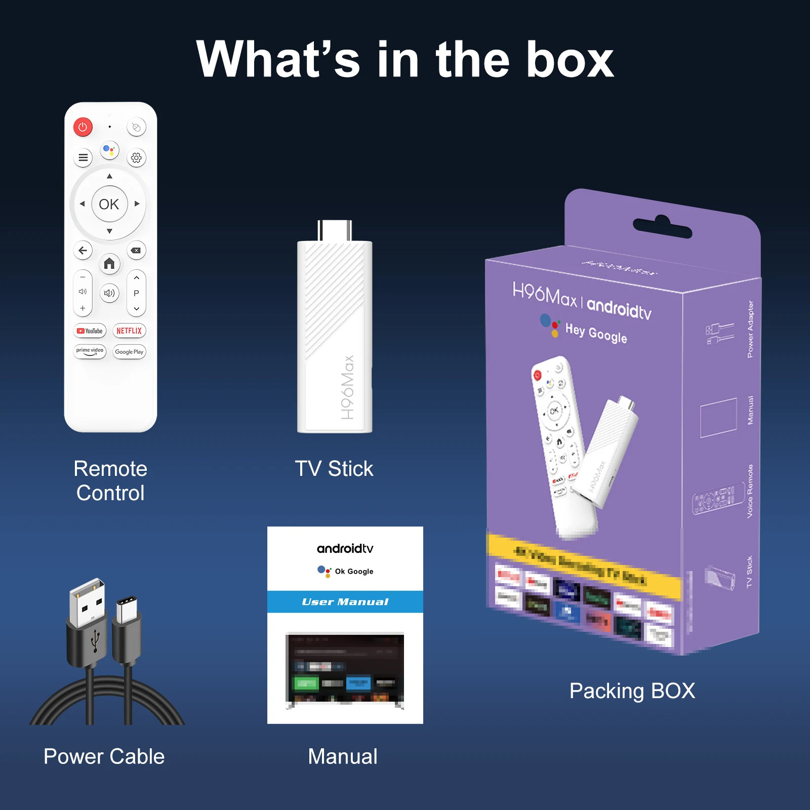 H96 MAX Android TV Stick Allwinner H313 with 2.4G Wifi 5G Wifi6 Dual Brand 8GB 1