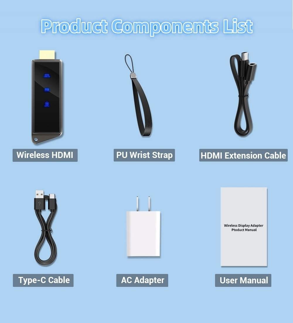 HDMI Wireless Display Adapter for Streaming from Phone/Laptop to TV/Projector