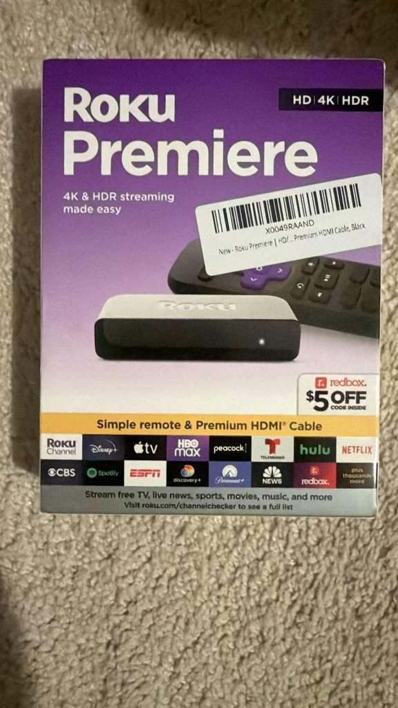 Roku Premiere 4K HDR Streaming Media Player 3920RW-SW ,Latest Version!