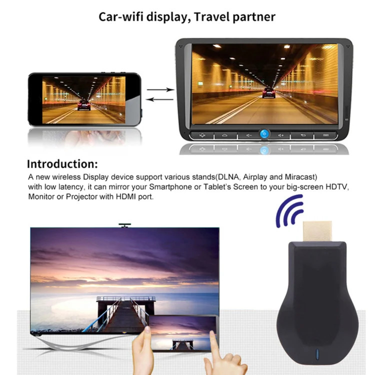 M4 Plus Wireless WiFi Display Dongle Receiver Airplay Miracast DLNA 1080P HDMI T
